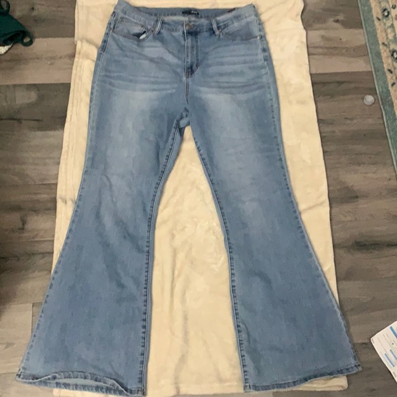 Fashion Nova Heart Tye Dye Flared Jeans - Picture 2 of 4